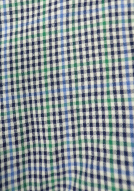 Vintage Mens Plaid Shirt, 1990s Green & Blue Plai… - image 4