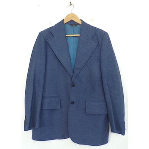 Vintage Mens Blue Sport Coat, 1970s Wool Blazer Size 38, Vintage Medium Blue Blazer, 70s Sport Coat, Classic Blue Sport Coat, Preppy Jacket