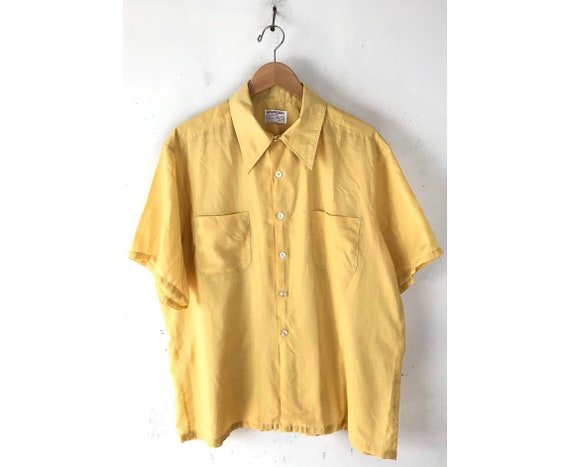 70s McGregor Mustard Yellow Disco Shirt Mens XL 17