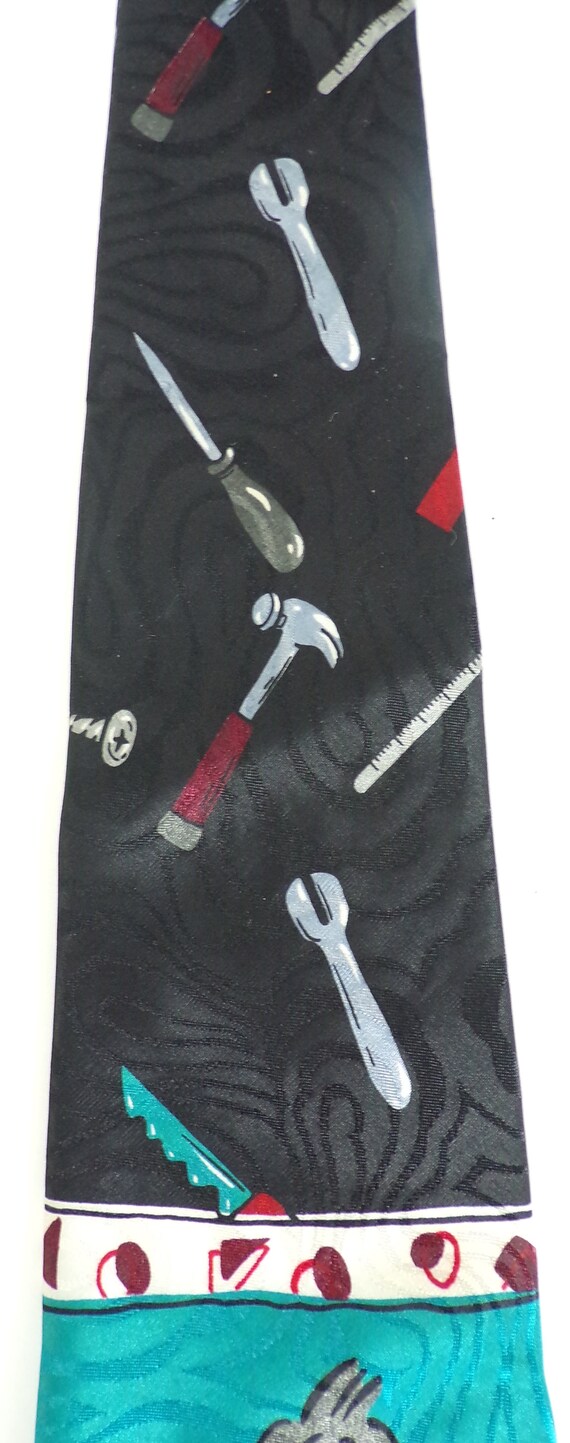 Vintage Mr Fix It Mens Tie, 1990s Novelty Tie, Co… - image 4