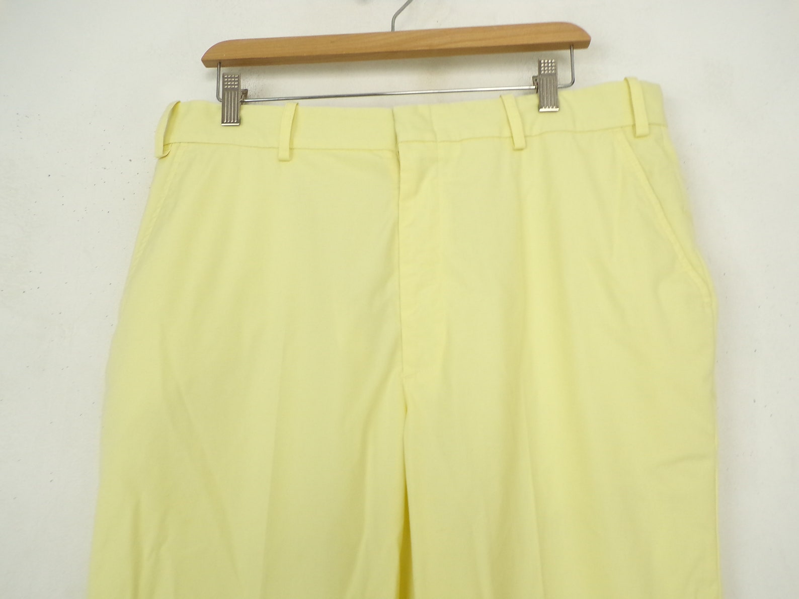 Vintage Mens Yellow Golf Pants, 90s Orvis 36 Waist Light Yellow Pants