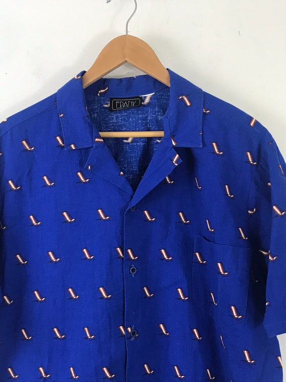 Vintage Mens Beach Chair Print Shirt, 1980s Size … - image 3