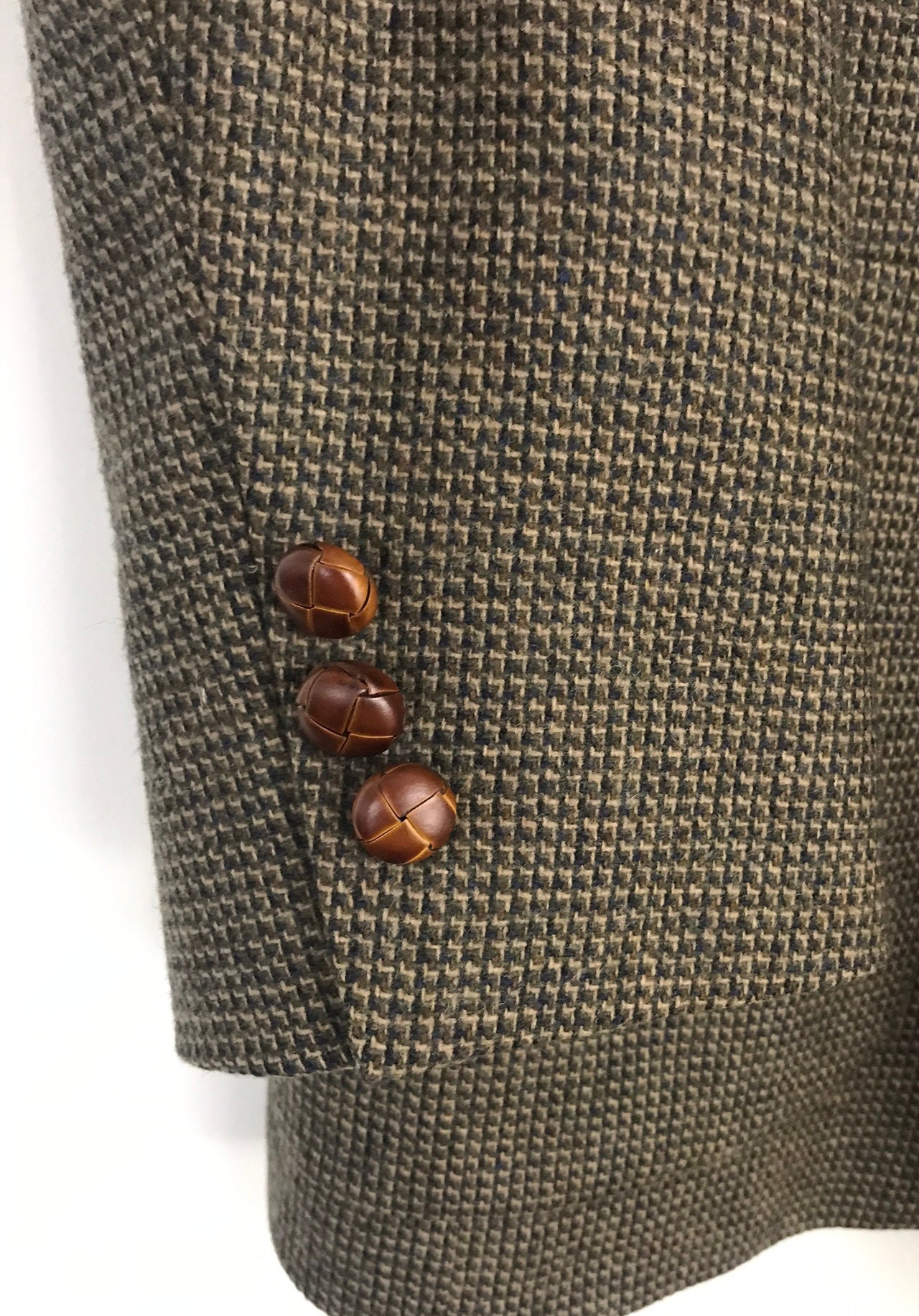 80s Brown Checkered Plaid Elbow Patch Wool Sport Coat Mens | Etsy