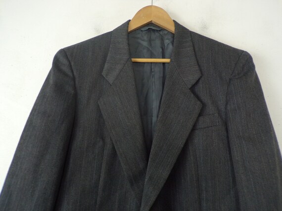 Vintage Mens  Pinstripe Blazer, 90s Gray Mens Siz… - image 3