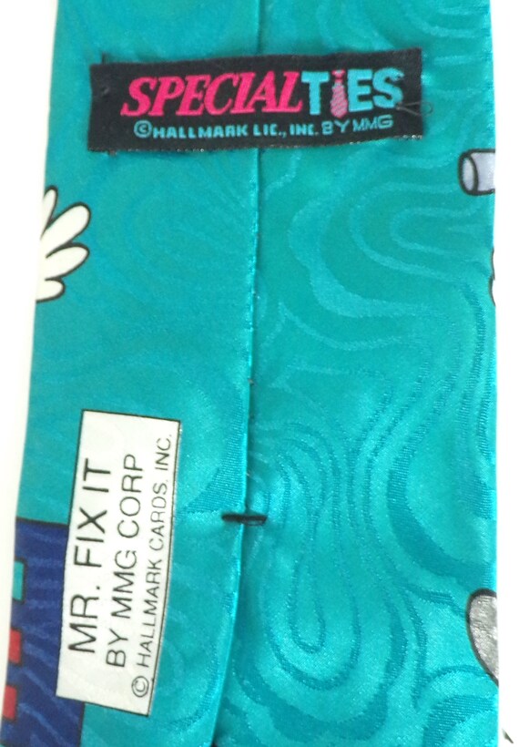 Vintage Mr Fix It Mens Tie, 1990s Novelty Tie, Co… - image 5