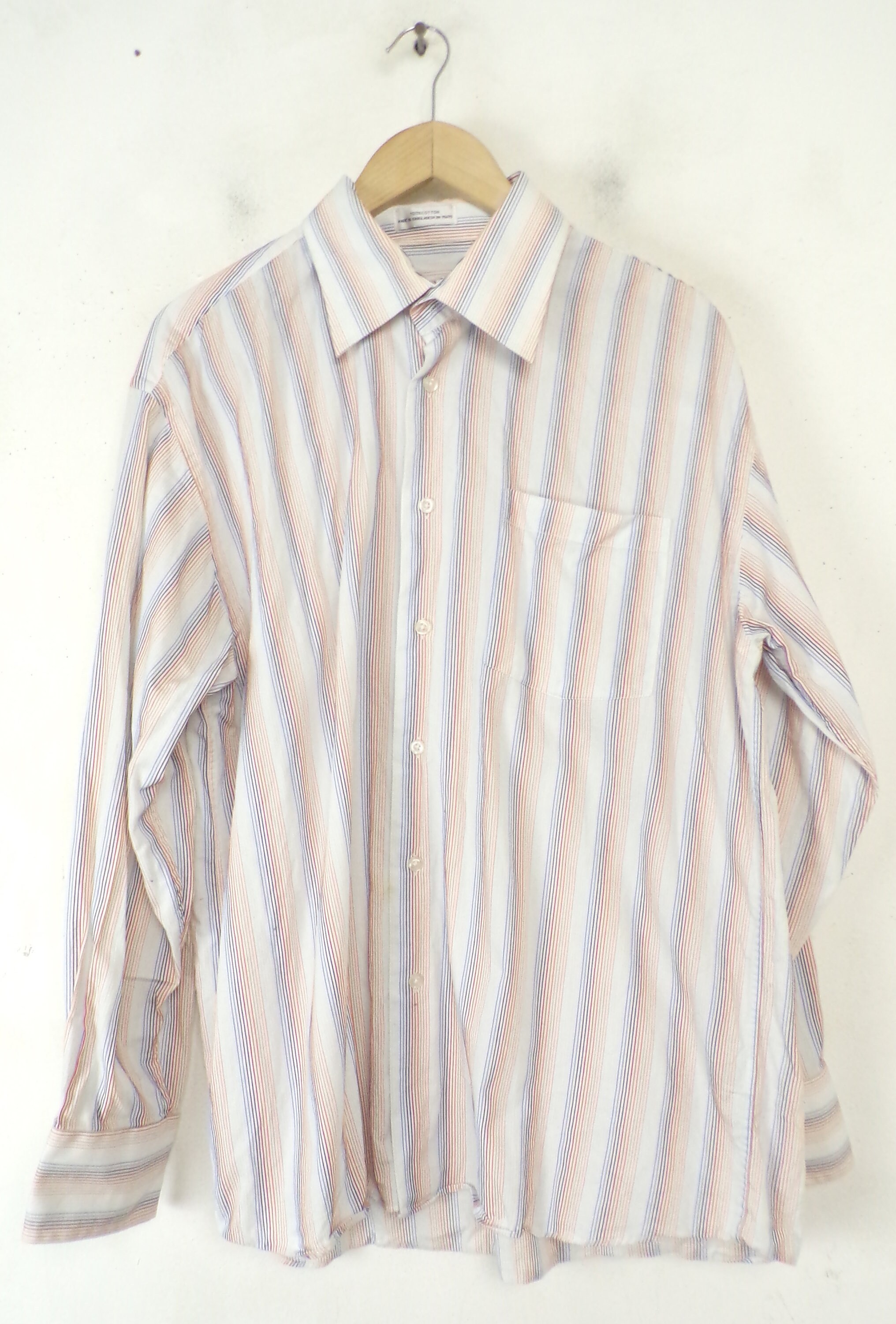 Vintage Colorful Striped Dress Shirt 