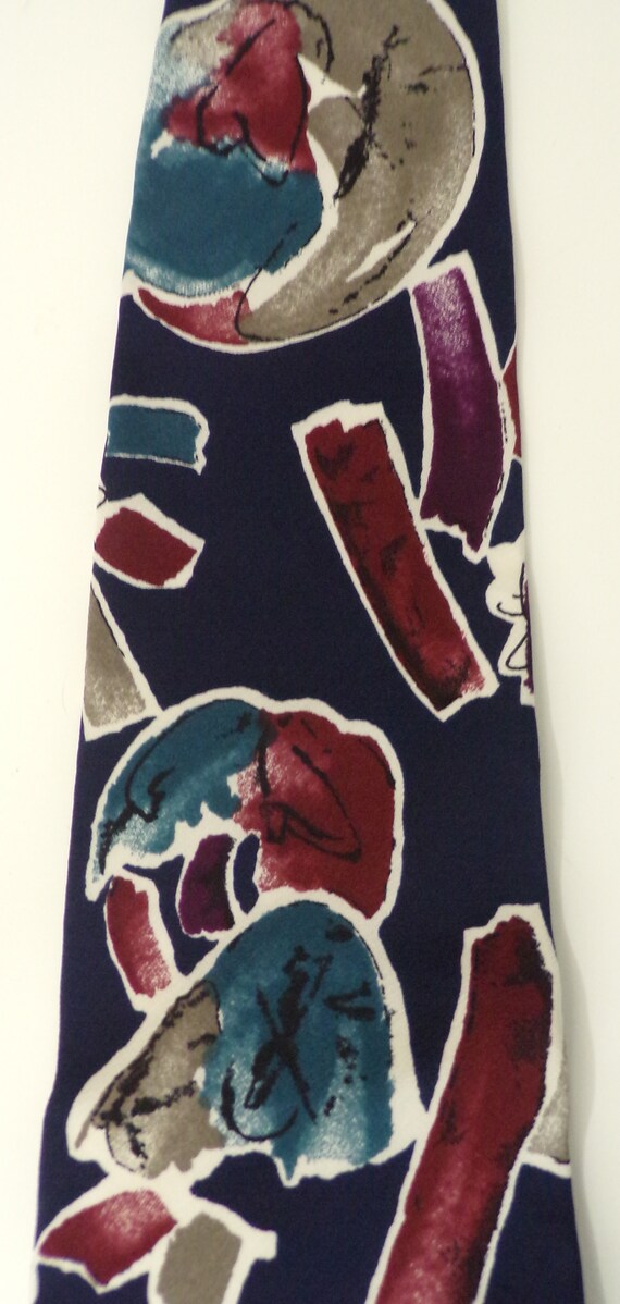 90s Colorful Abstract Mens Tie, New Old Stock, Ha… - image 4