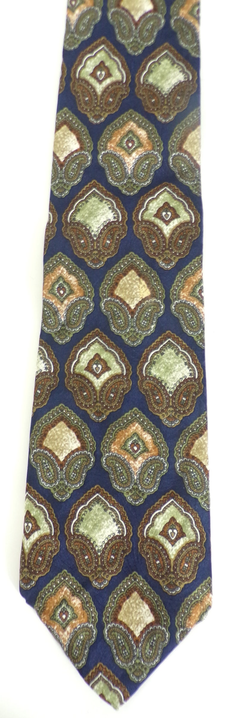 90s Blue Green & Brown Paisley Tie Print Tie Classic Tie - Etsy