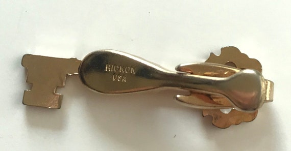 Vintage Key Tie Clip, Old Time Key, Vintage Gold … - image 3