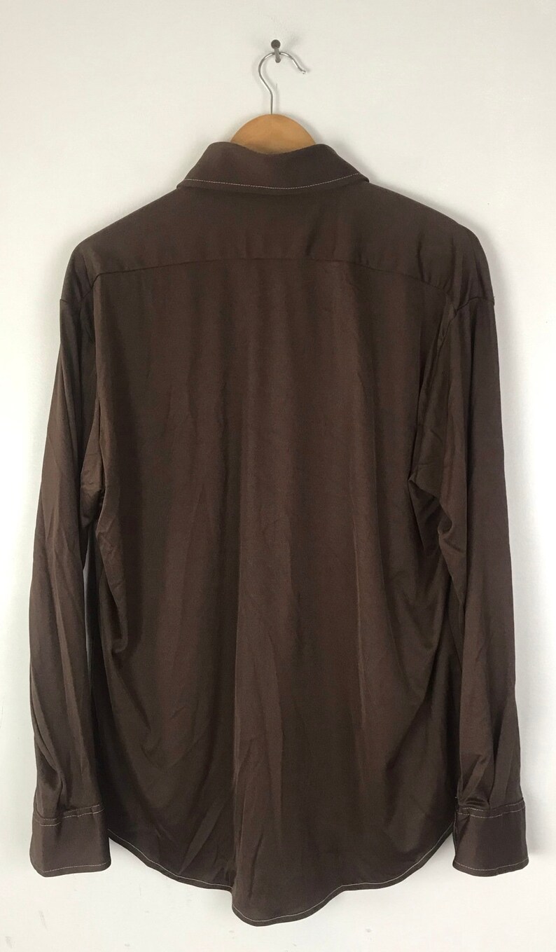 Vintage Brown Gentlemans Fit Shirt Mens XL 80s Dark Brown - Etsy