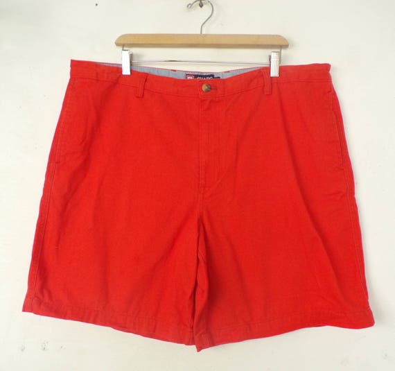 Vintage Mens Orange Cotton Shorts, 1990s Bright O… - image 1