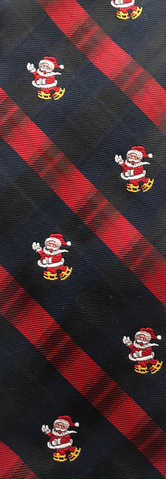 90s Santa Ice Skating Tie, Christmas Tie, Santa C… - image 3