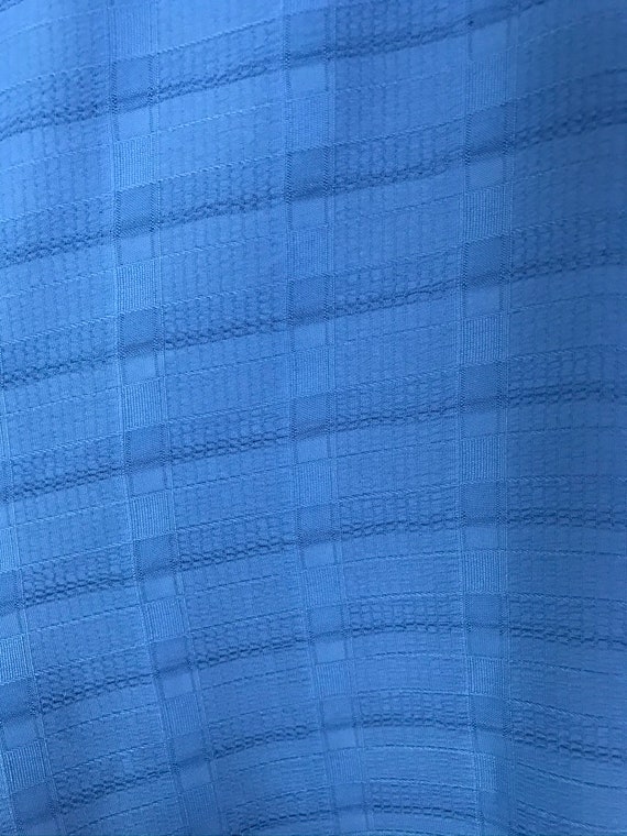 Vintage Mens Textured Shirt, 1980s Blue Button Do… - image 4