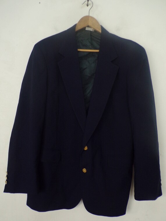 navy blazer with silver buttons