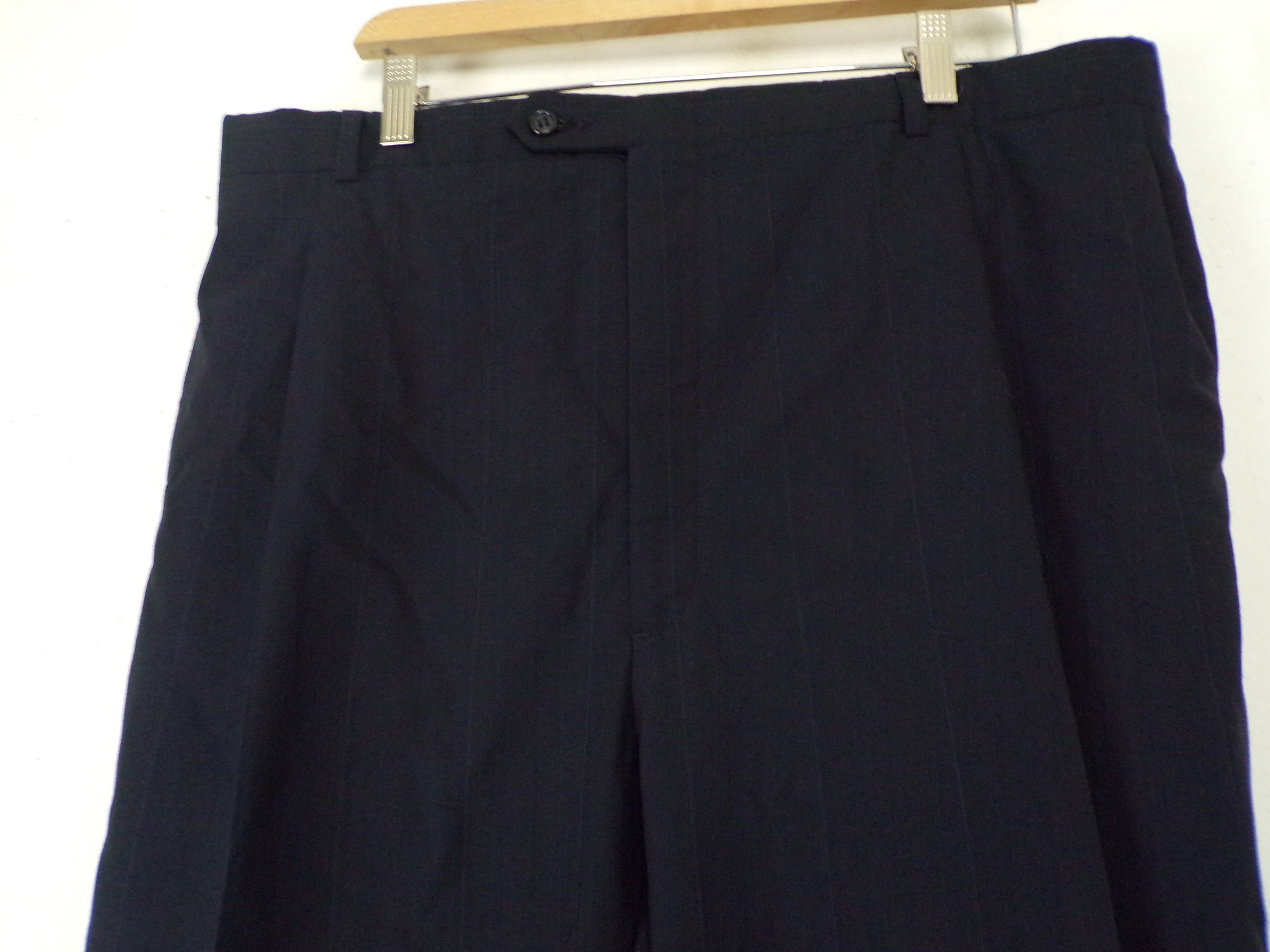Vintage Burberry Black Pinstriped Dress Pants Size 36x26  display picture 1