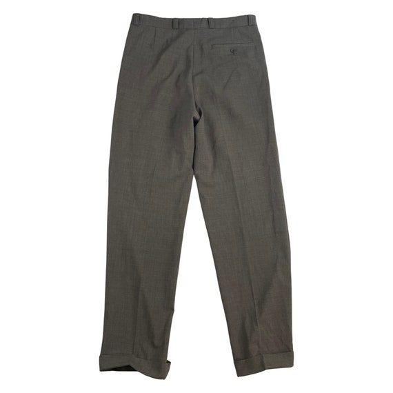 Vintage Olive Gray Dress Pants Mens Size 32 Waist… - image 4