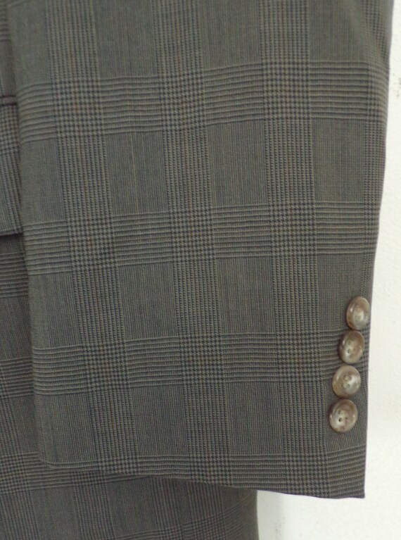 Vintage Mens Plaid Blazer, Jos A Bank Gray Plaid … - image 5