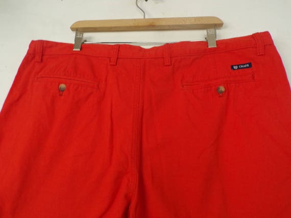 Vintage Mens Orange Cotton Shorts, 1990s Bright O… - image 4