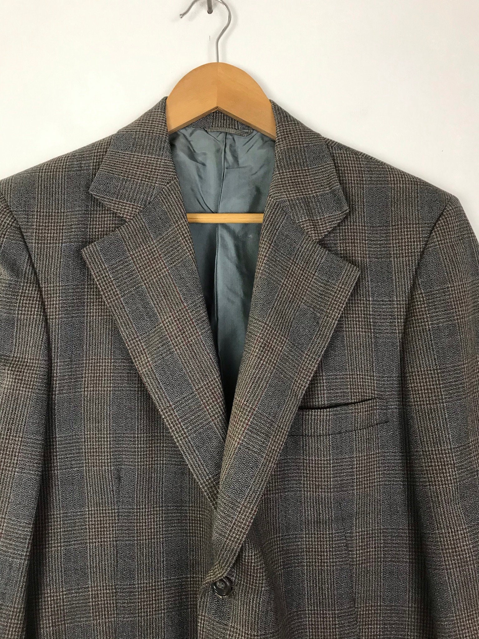 70s Gray Red & Gold Plaid Sport Coat Mens Size 42S Vintage - Etsy