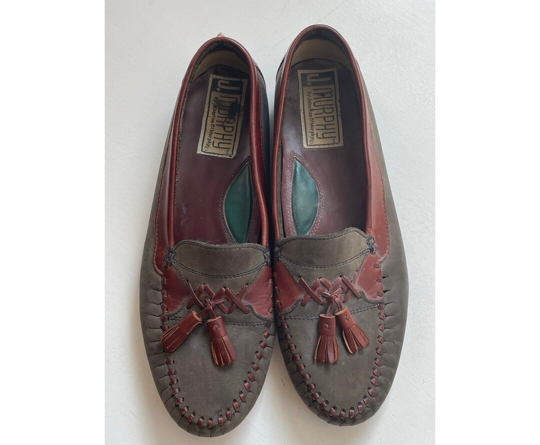 Vintage Johnston & Murphy Leather Tassel Loafers, Mens Shoes  display picture 1
