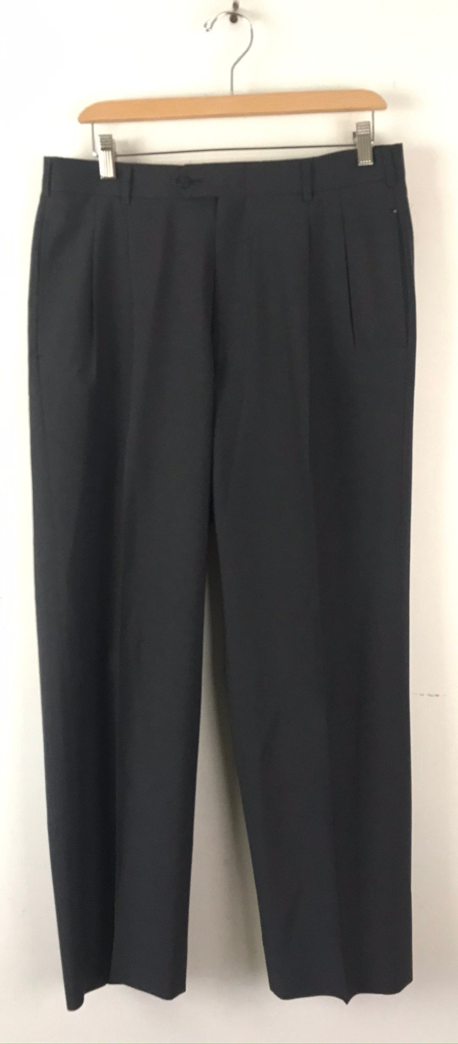 Vintage Mens Pierre Cardin Dark Gray Pleated Dress Pants Size - Etsy