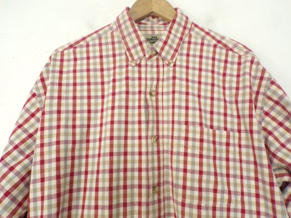 Vintage Mens Plaid Shirt, 90s Lee Red Gray Tan Pl… - image 3