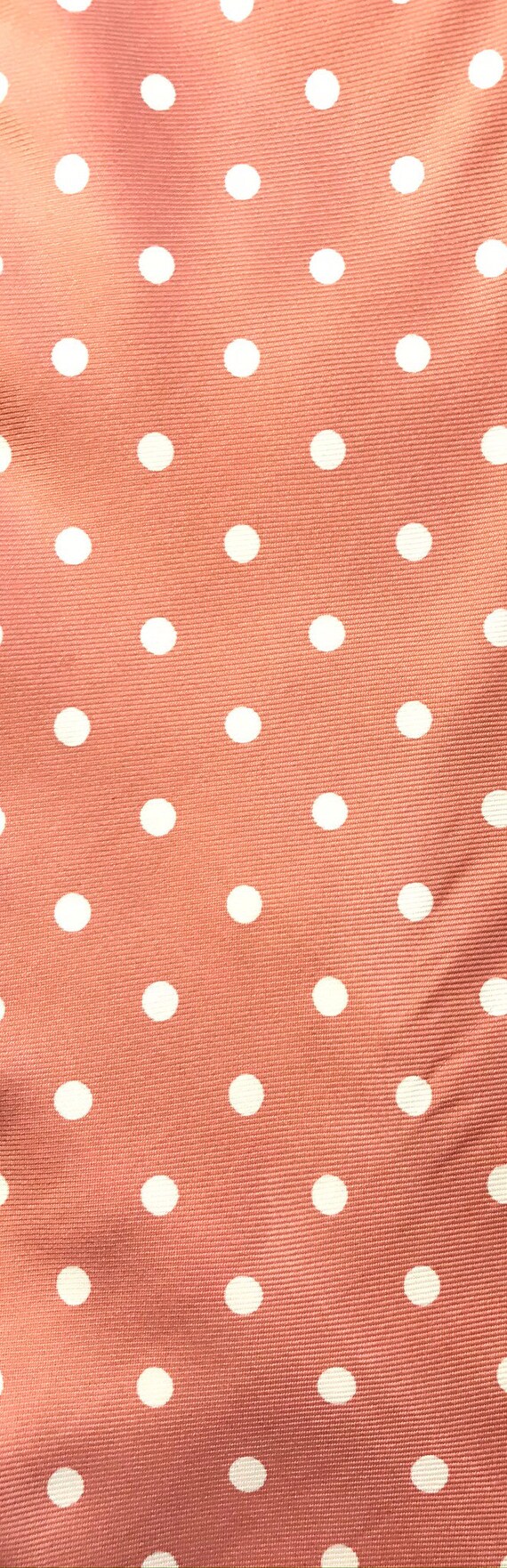 Vintage Mens Polka Dot Tie, Peach & White Tie, Pe… - image 3