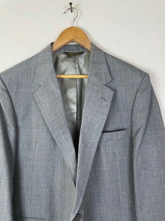 Vintage Mens Plaid Suit,1980s Gray Plaid Two Piec… - image 3