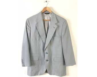 Vintage Mens Light Blue Sport Coat , 1980s Mens Size 44, Vintage Light Blue Blazer, Preppy Blue Sport Coat, Formal Event Classic Blue Blazer