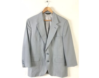 Vintage Mens Light Blue Sport Coat , 1980s Mens Size 44, Vintage Light Blue Blazer, Preppy Blue Sport Coat, Formal Event Classic Blue Blazer