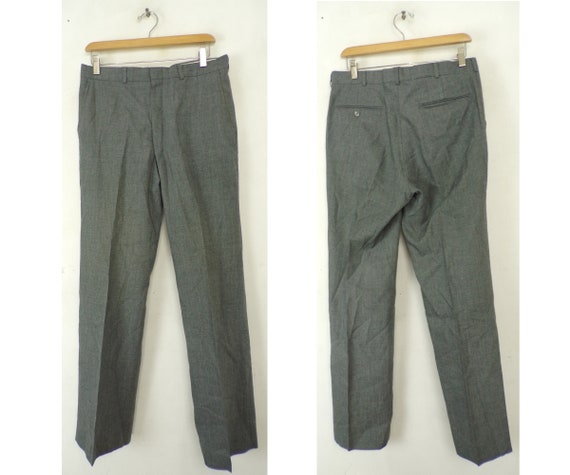 Vintage Gray Dress Pants Mens 32 Waist, Gray Dress