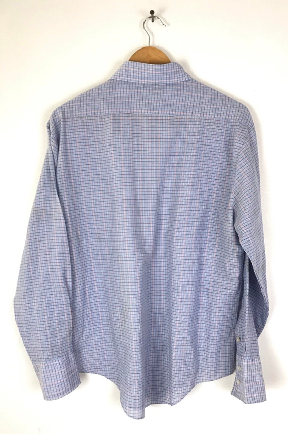 Vintage Mens Western Shirt, Blue & Red Plaid West… - image 6