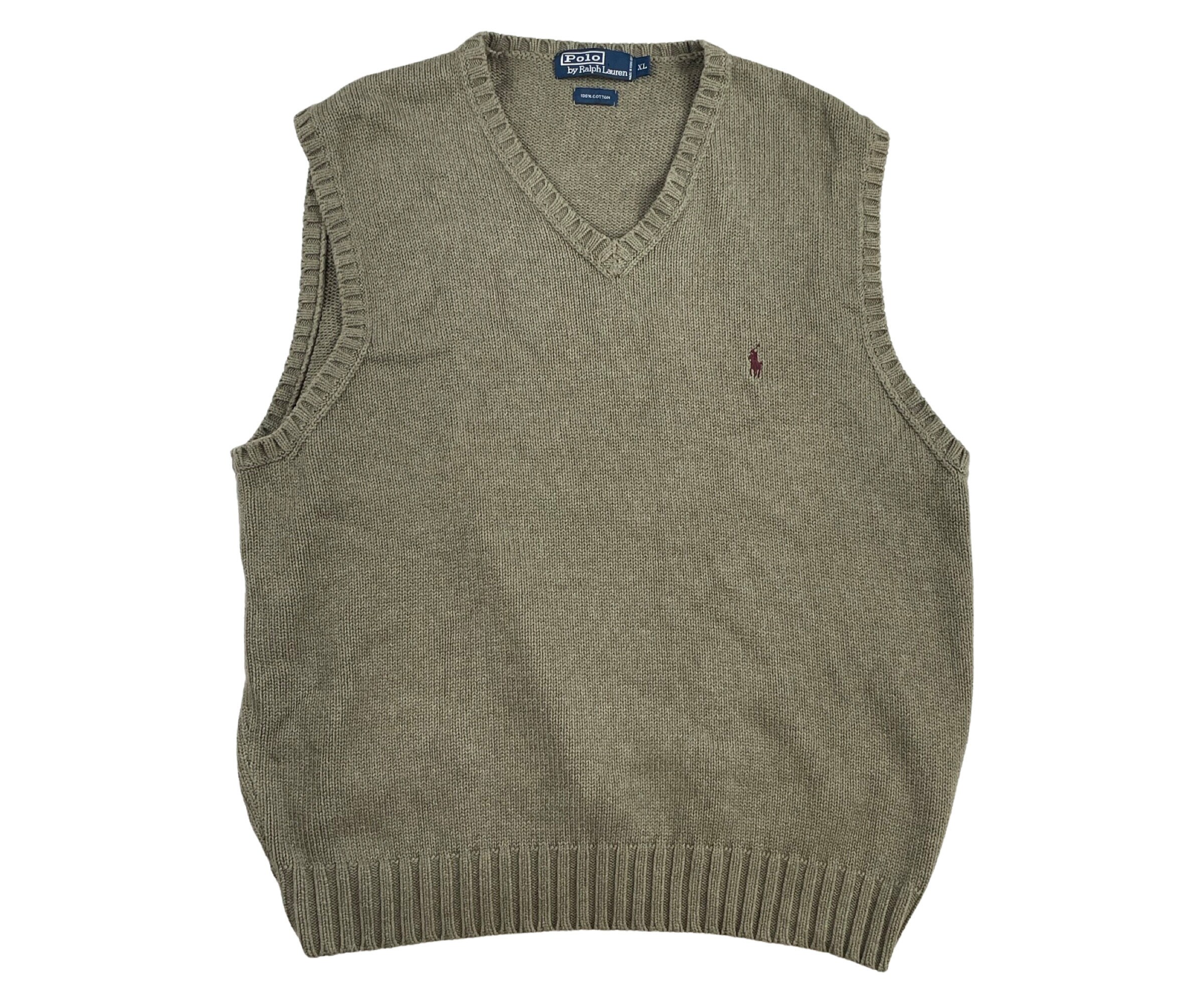 Vintage Polo Ralph Lauren Olive Green Sweater Vest Mens XL - Etsy