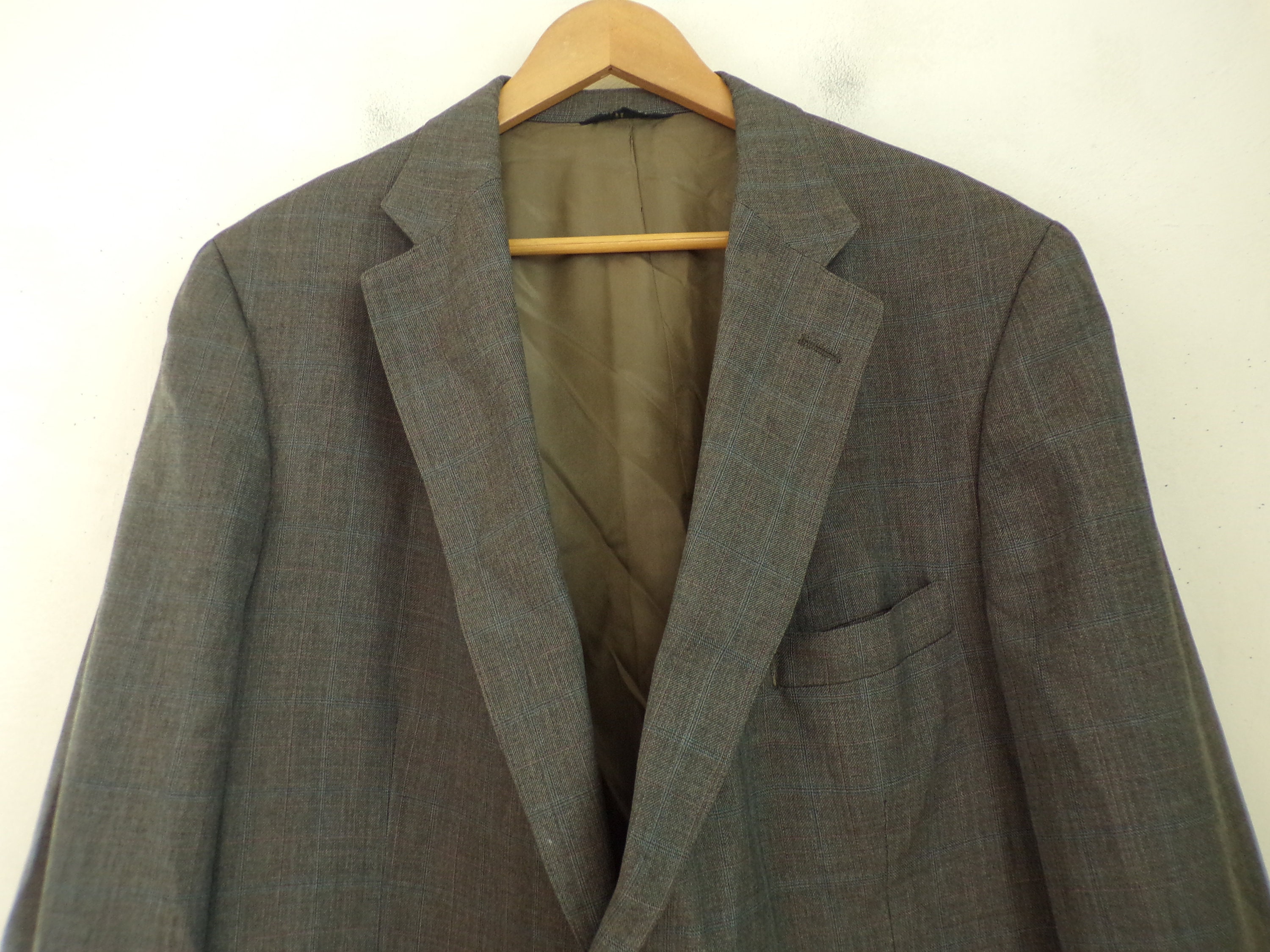 80s Gray Red & Blue Plaid Sport Coat Mens Size 48 Vintage - Etsy UK