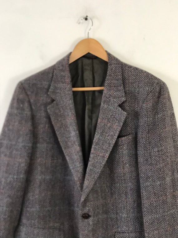 Vintage Mens Colorful Plaid Blazer, 1980s Tweed S… - image 3