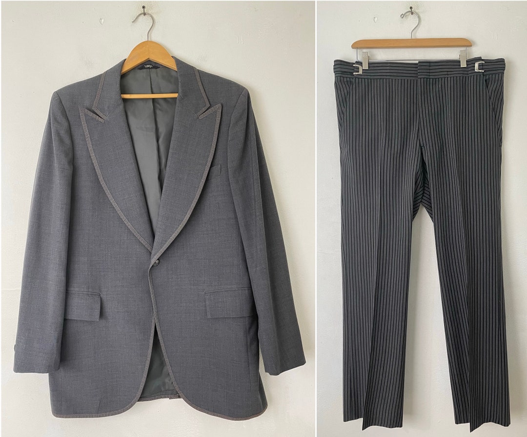 Costume 3 Boutons Joseph Abboud - Laine Noire 42L 36W - Occasion Très Bon état - USA