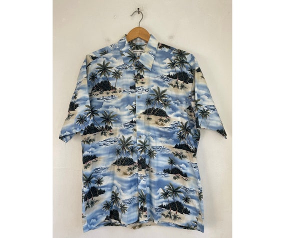 Vintage Pierre Cardin Palm Tree Hawaiian Shirt Me… - image 1