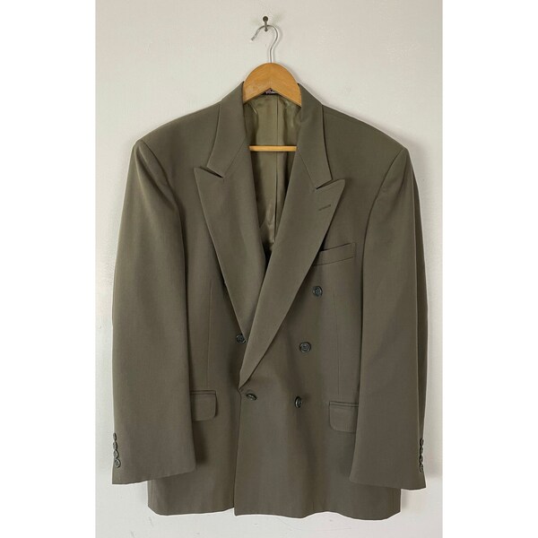 Mens Double Breasted Blazer - Dark Green Double Breasted Sport Coat