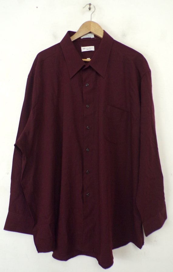 Vintage Maroon Dress Shirt Mens 3X 19 