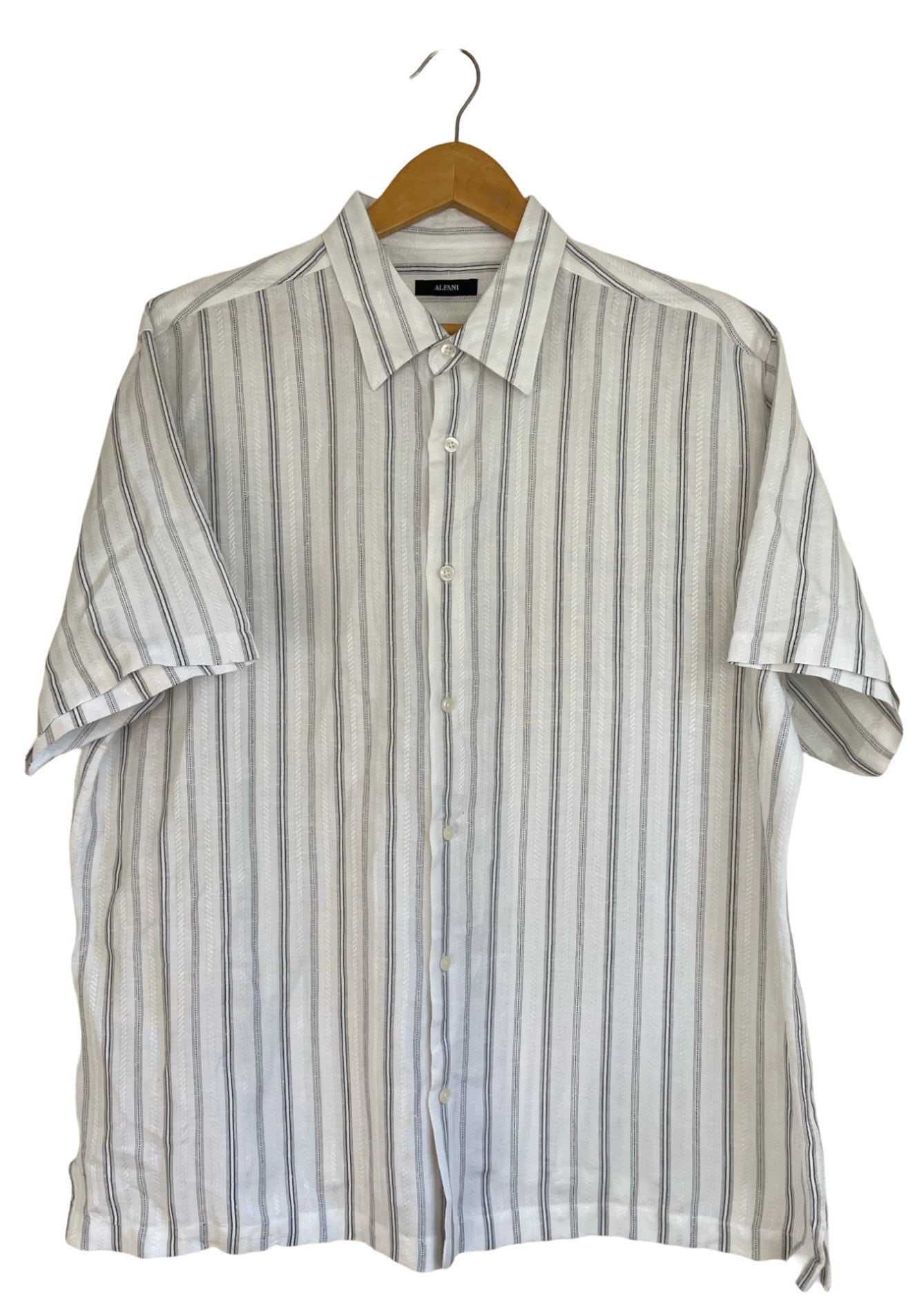 Chemise Homme FUBU Manches Courtes, Boutonnée, Bleue - Taille XL (20) - Occasion Très Bon état