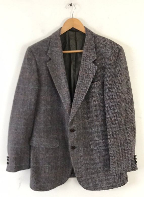 Vintage Mens Colorful Plaid Blazer, 1980s Tweed S… - image 2
