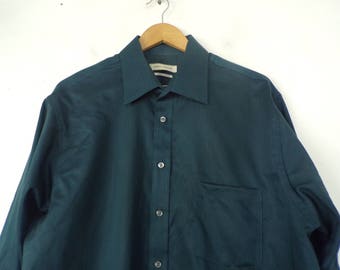 90s Joseph Abboud Teal Dress Shirt Mens 