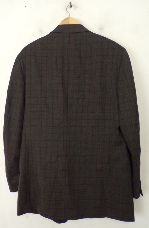 Vintage Mens Plaid Blazer, Gray & Red Sport Coat … - image 7