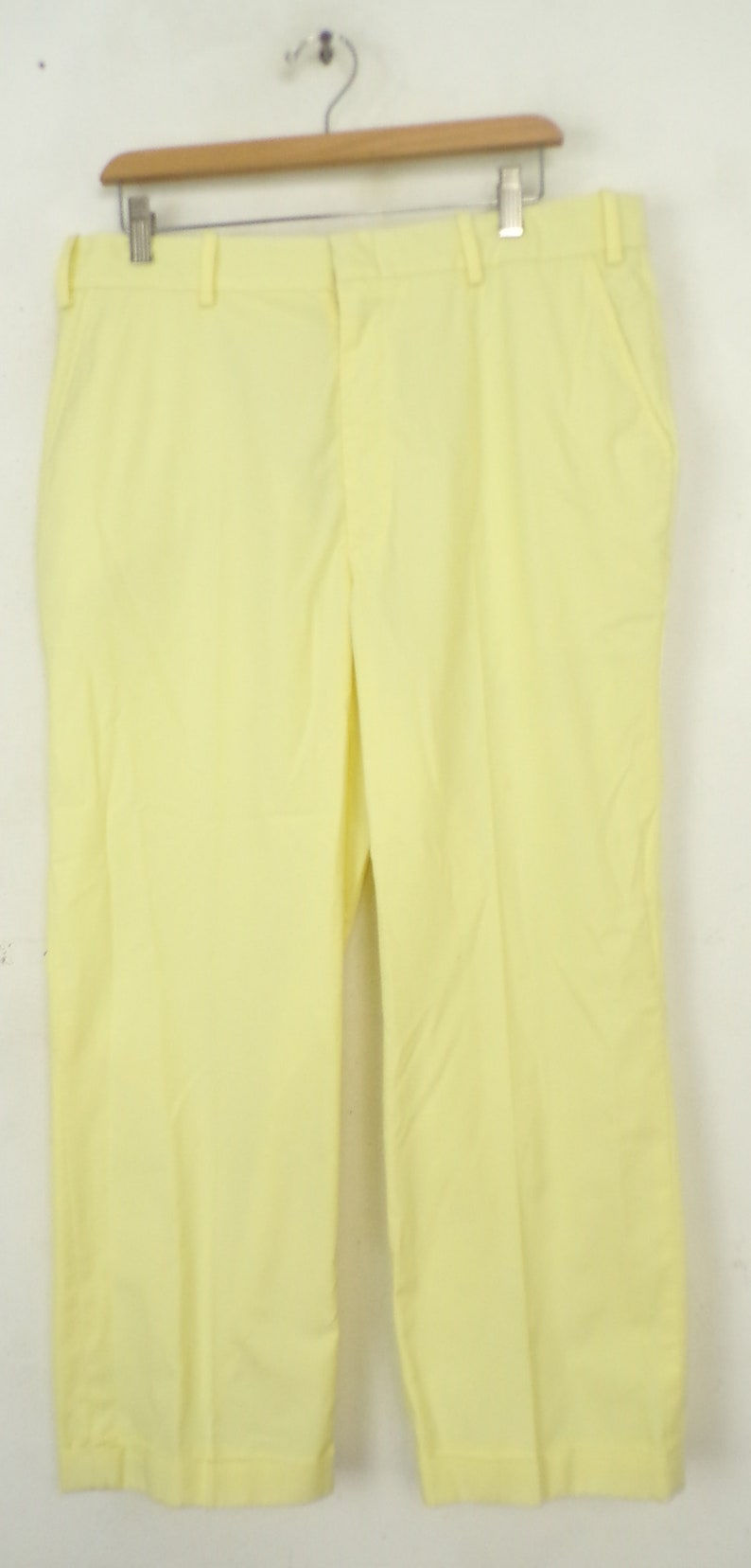 Vintage Mens Yellow Golf Pants, 90s Orvis 36 Waist Light Yellow Pants