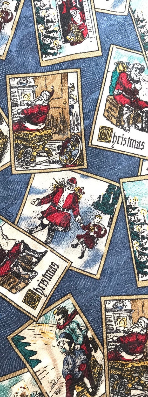 Vintage Mens Christmas Tie, 90s Santa Sledding Tie, Santa Claus Tie, Sledding Tie, Winter Tie, Ugly Christmas, Holiday Tie, Novelty Necktie