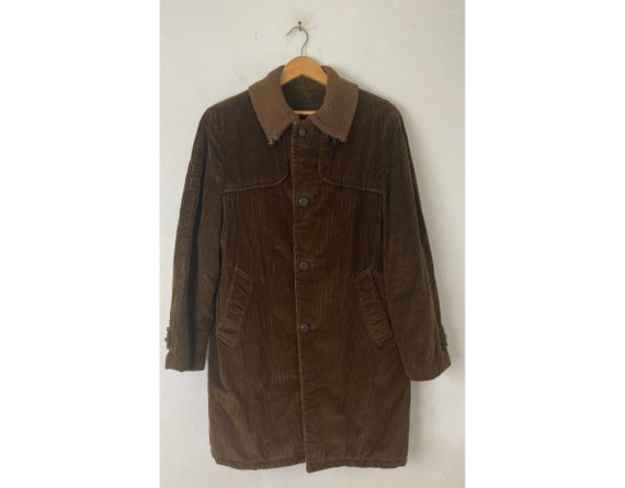 70s Brown Corduroy Coat Mens Size Small/Medium, V… - image 1