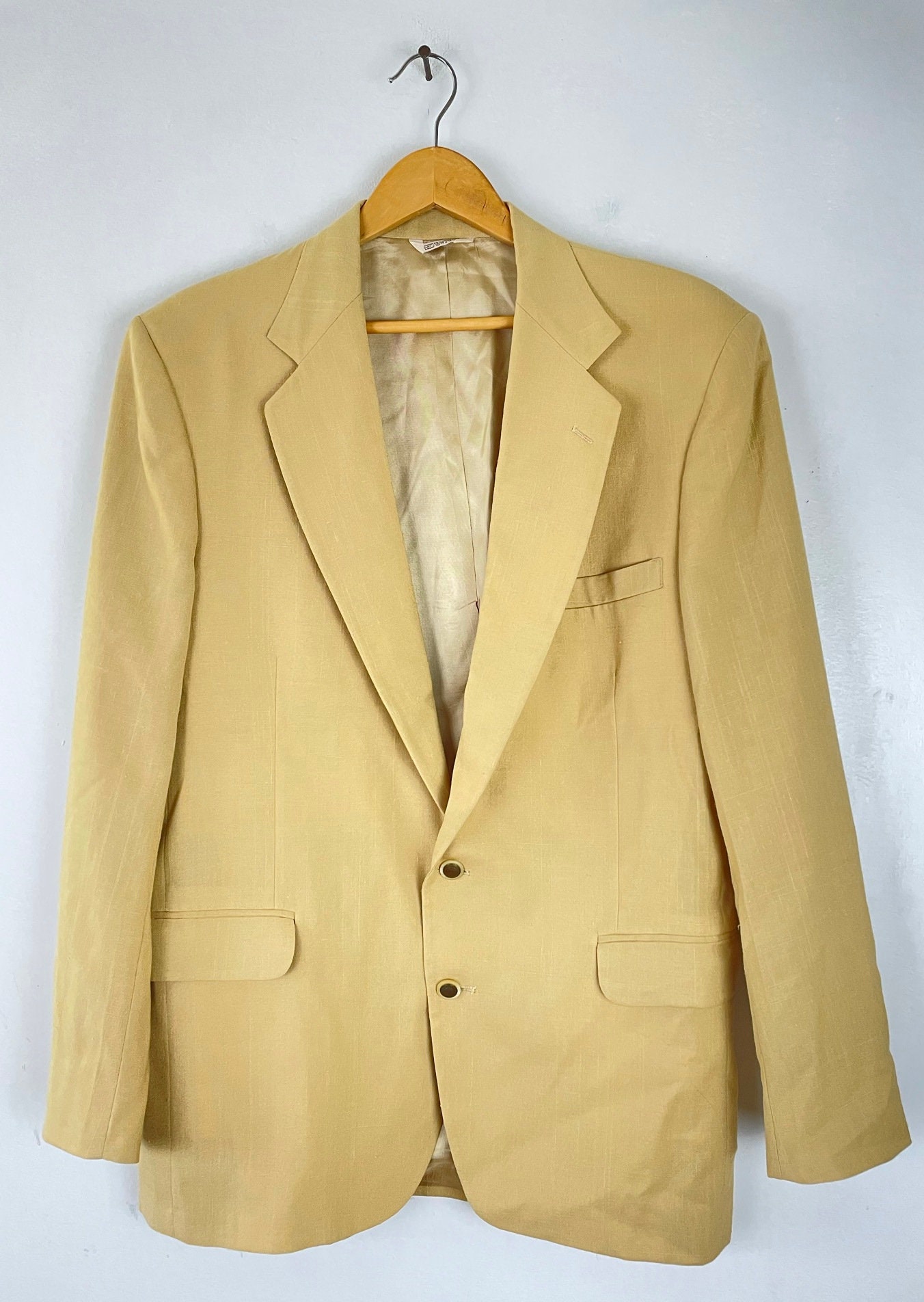 Vintage Tan Sport Coat Mens Size 44L 1980s Academy Award Etsy