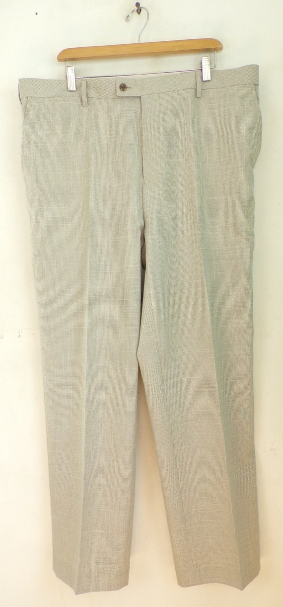 Vintage Mens Check Pants, Brown & Cream Micro Che… - image 2