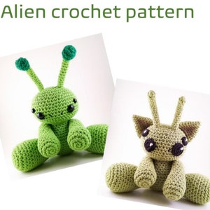 PATTERN ONLY Cute Alien Doll Crochet Pattern Kawaii Alien Amigurumi Full Pattern image 1