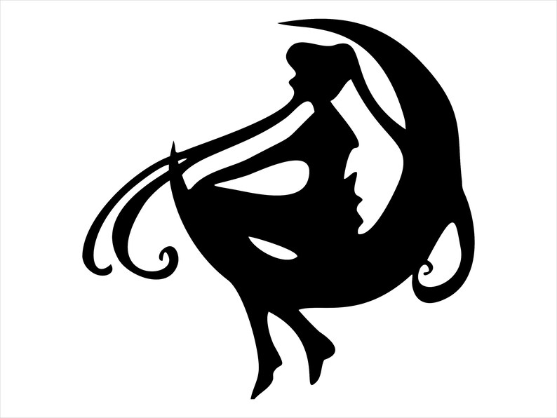 Download GIRLS MOON SVG clipart bundle vector Silhouette cricut t ...